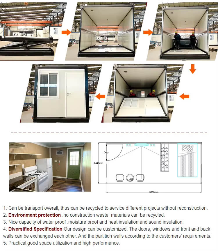 high quality foldable container house customized
