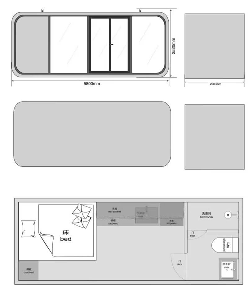 Customize Garden Home Office Private Working Space with Bathroom
