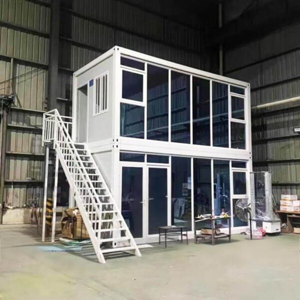 Container House 20ft Modular Prefabricated Container House Two Storey Flat Pack Assemble House Glass Wall Custom Office Villa - Image 3