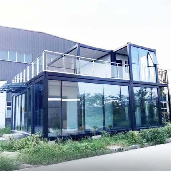 Container House 20ft Modular Prefabricated Container House Two Storey Flat Pack Assemble House Glass Wall Custom Office Villa - Image 4