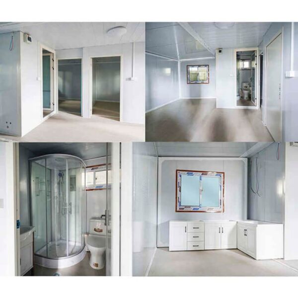 Container House 20ft Modular Prefabricated Container House Two Storey Flat Pack Assemble House Glass Wall Custom Office Villa - Image 6